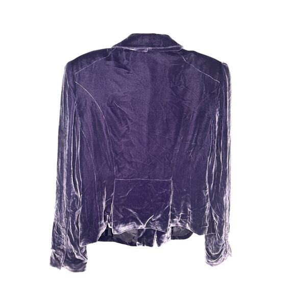 Emanuel Ungaro Velvet Silk Blazer Purple Women's Size 8 - Picture 2 of 5